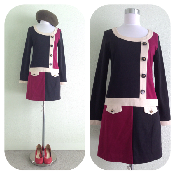 60's風モンドリアンレトロモッズワンピ60年代PUNK50'sロカビリー