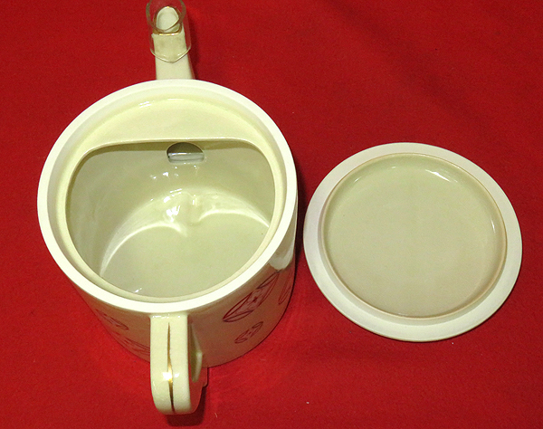 ◇[茶禅]茶道具 水注「仁清写花七宝紋片口水次」杉箱 陶芸 日本の陶磁