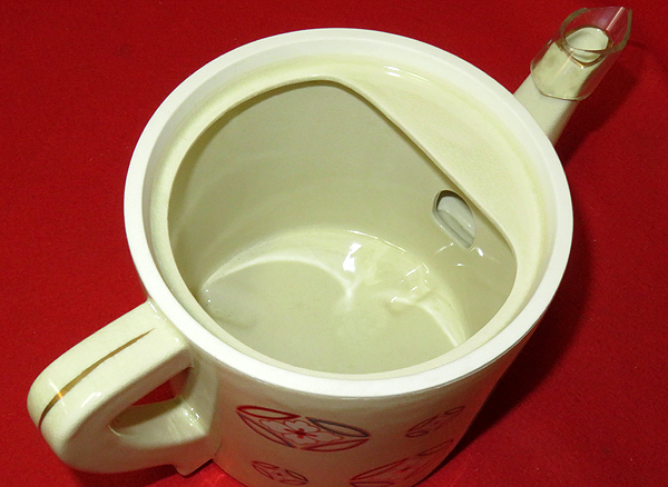 ◇[茶禅]茶道具 水注「仁清写花七宝紋片口水次」杉箱 陶芸 日本の陶磁
