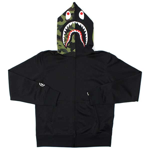 新品同様 即決 A BATHING APE 16SS シャークパーカー 黒 M