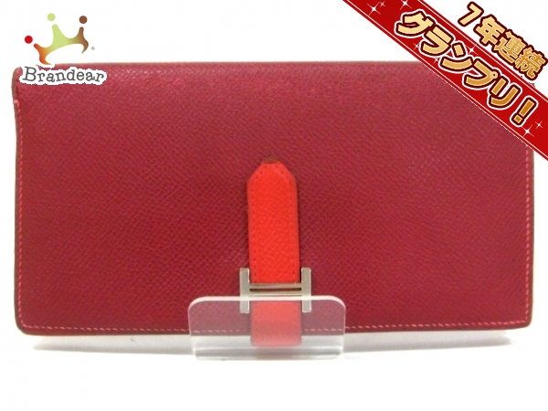 エルメス 長財布 ベアンスフレ ルビー×ブーゲンビリア HERMES
