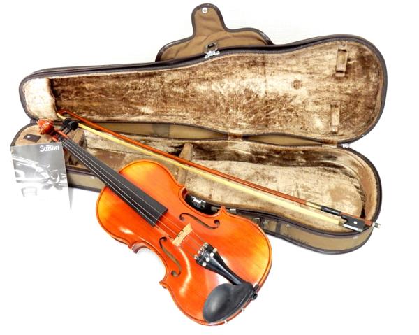 SUZUKI VIOLIN 鈴木バイオリン No.520 4/4 Anno1991 弓2本セット 