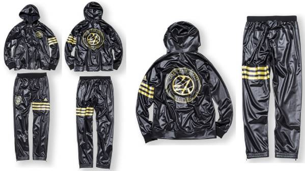 新品24karatsxADIDAS 最新ジャージ本物EXILE光沢黒金M 亜嵐世界