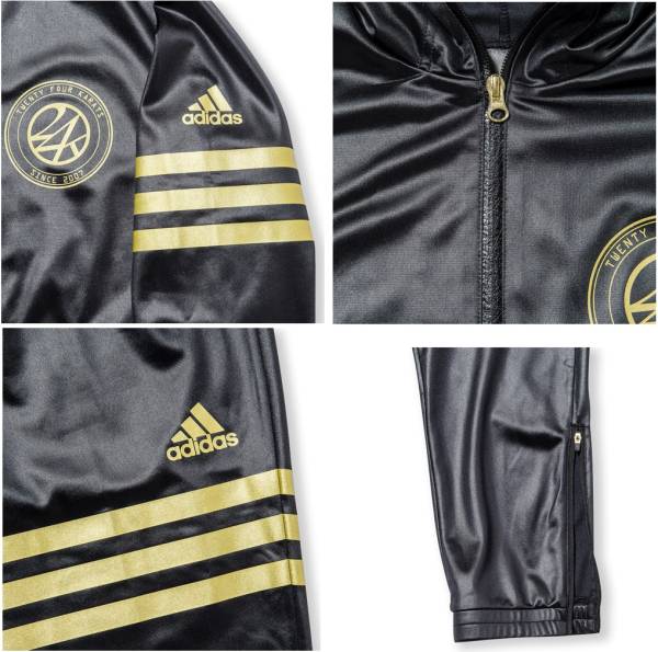 新品24karatsxADIDAS 最新ジャージ本物EXILE光沢黒金M 亜嵐世界