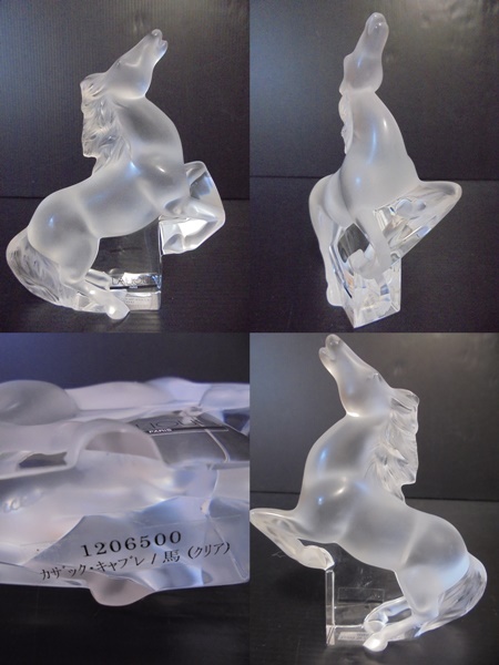 フランス LALIQUE(ラリック) クリスタル 跳ね馬 置物(箱なし フランス LALIQUE(ラリック) クリスタル 跳ね馬 置物(箱なし