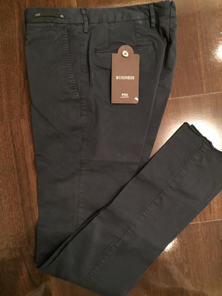 新品春夏 PT01伊）コットンPT46 BUSINESS ビームス取扱 ネイビー