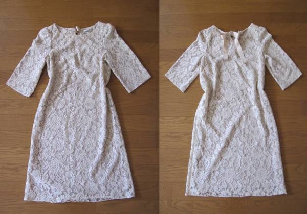 【新品】La TOTALITE レース ワンピース ベージュ系 袖あり M～L