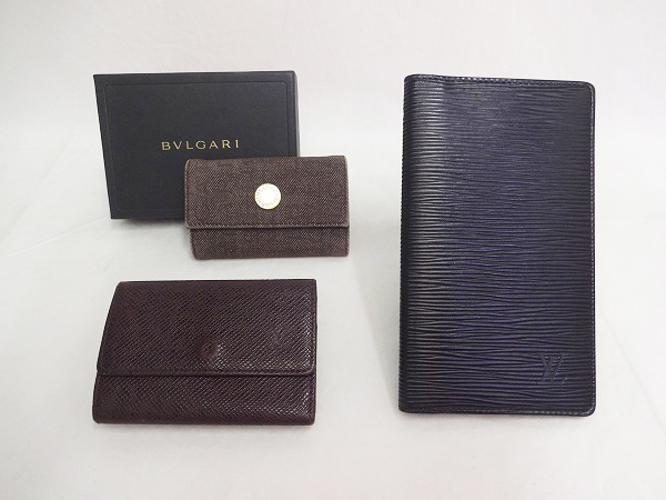 ○激安1円!!ルイヴィトン 長財布など小物2点 BVLGARI 小物1点○