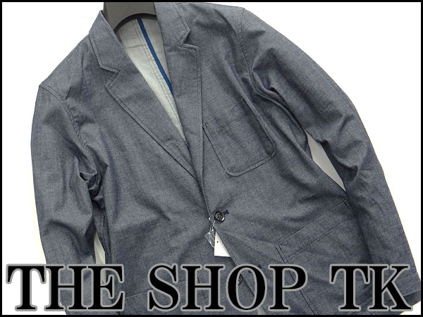 新品TKタケオキクチ ソフトコットンアンコンジャケットXL青J886