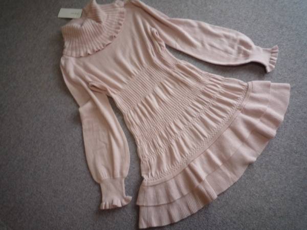 新品 TO BE CHIC かわいいニットチュニックワンピース Ⅱ ピンク