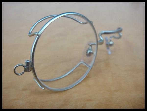 1円～ モノクル 眼鏡 右目用 ブリッジ付 シルバー 中古品