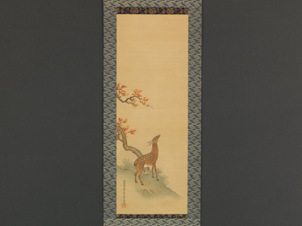 伝来】z4839 古画 犬図 中国画 中国近代 劉奎龄作 犬図 肉筆絵 激安