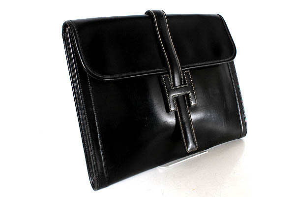 HERMES エルメス ジジェGM クラッチバッグ ボックスカーフ ご落札