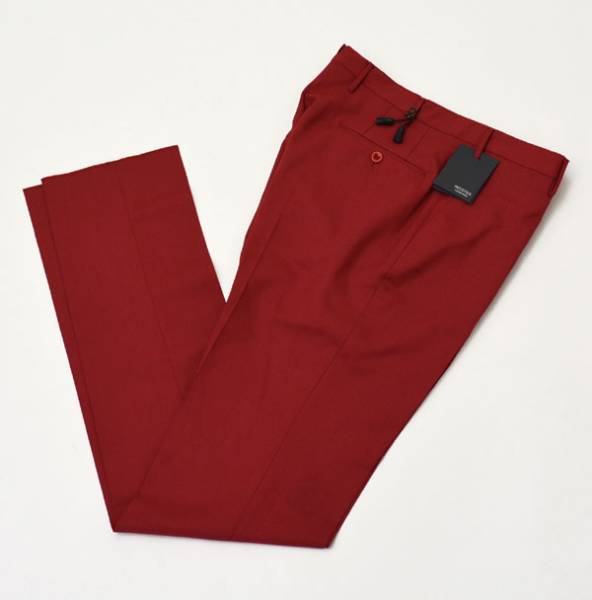 新品インコテックスINCOTEXウールパンツレッド48