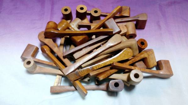 送込・新品・パイプ・ハンドメイド・津軽半島・けやき・３０本