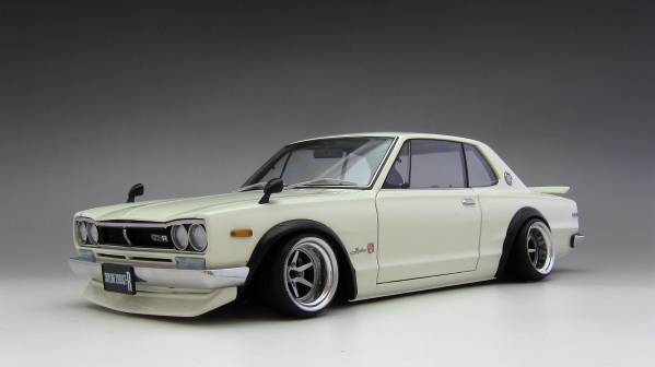 Aa 1/18 ハコスカ GT-R 白 カスタム ロンシャン KPGC10 GTR nism