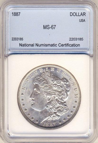 ○アメリカ 1887 NNC MS67 モルガンダラー $1銀貨 硬貨 世界 【公式通販】