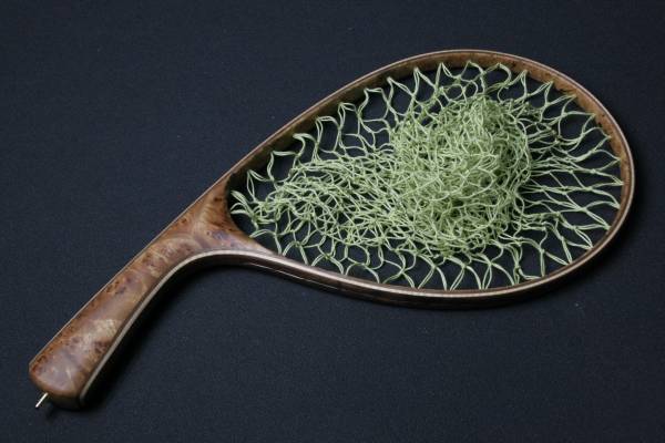 銘木ランディングネット　極上ニレ瘤渓流用42BKウォル