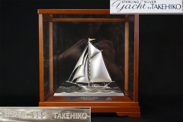 SILVER 985 TAKEHIKO 銀製 ヨット インテリア TAKEHIKO ヨット SILVER - 銀製 武比古 置物 船 銀製ヨット 0