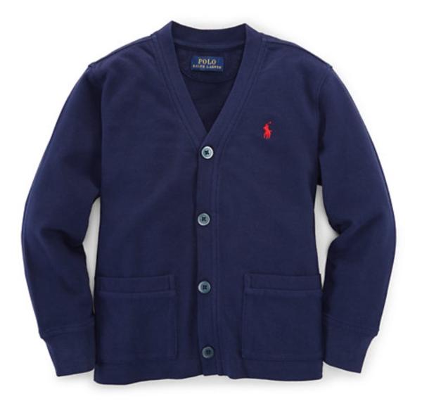 ラルフローレン Vネックカーディガン紺 XL170cm位 ポニー赤新品