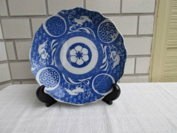 古三田 青磁 笹文 菓子鉢 茶道具 無傷 4789j
