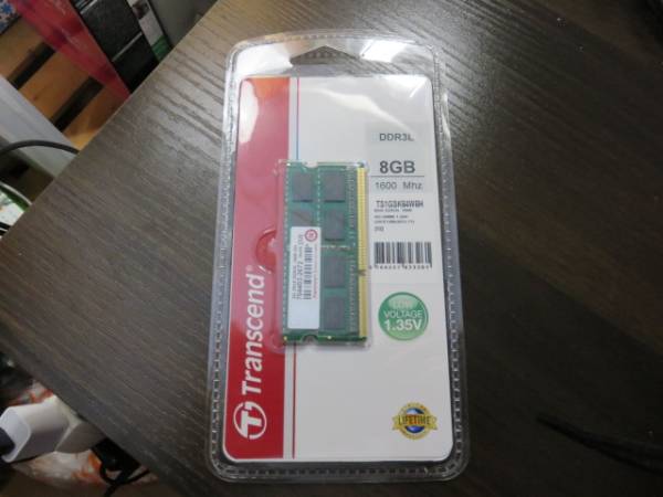 Transcend ノート用DDR3L-1600 PC3-12800 8GB 開封済新品同様