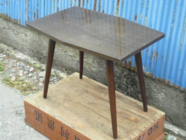 ミッドセンチュリー アイアンフレーム サイドテーブル ガラステーブル