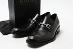 新品 グッチ メンズ ローファー シルバービット金具 レザー 40E