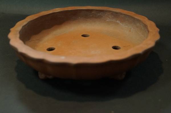 ◆中国宣興　紫泥輪花小鉢◆高級工芸大師（李碧芳）