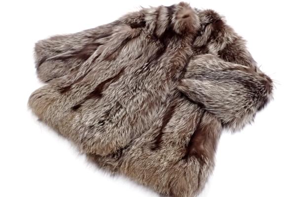 中古◆ムーンバット シルバーフォックス ハーフコート グレー系