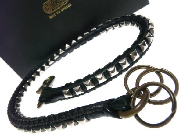 キャリー CALEE レザー スタッズ ウォレットコード チェーン CALEE