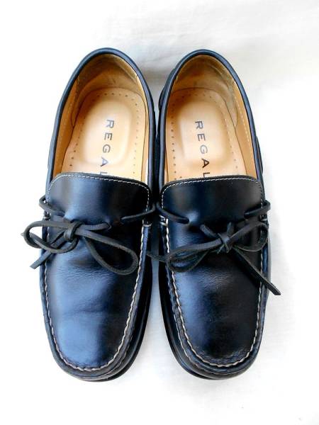 ◆リーガル REGAL ローファー モカシンシューズ 22.5 黒◆革靴