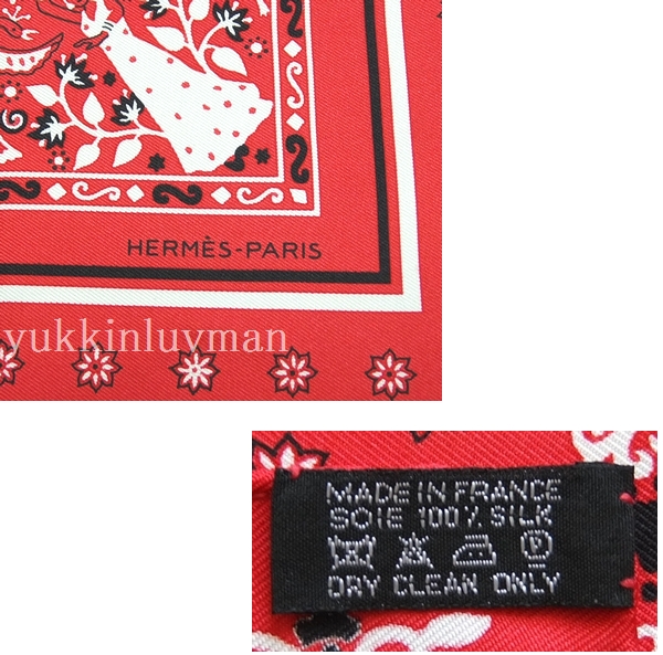 HERMES エルメス 風の民 バンダナ カレ レッド スカーフ [エルメス