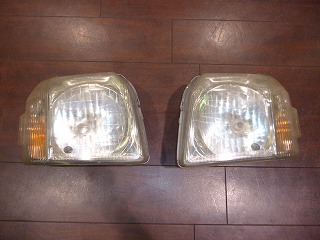 美品☆HM1/HM2中期バモス純正ヘッドライト左右2個セット☆有即納