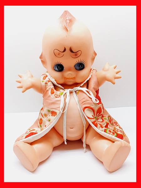 【希少！】 特大 キューピー人形 約52cm ソフビ 昭和レトロ ヴィンテージ レア 希少 昭和レトロ 緑羽根 特大キューピー人形 ソフビ 58cm xvpbvx