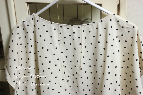 ゴールドビーズのロングネックレス＊14kgf