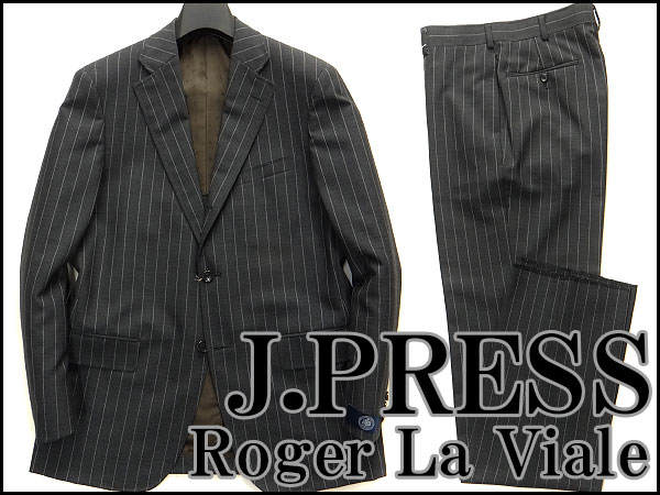 新品9.3万!ジェイプレス 春夏モヘヤ混ウールスーツA6灰J27999