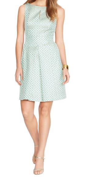 新品【ラルフローレン】清楚なジャガードドレス4P9号 パーティ