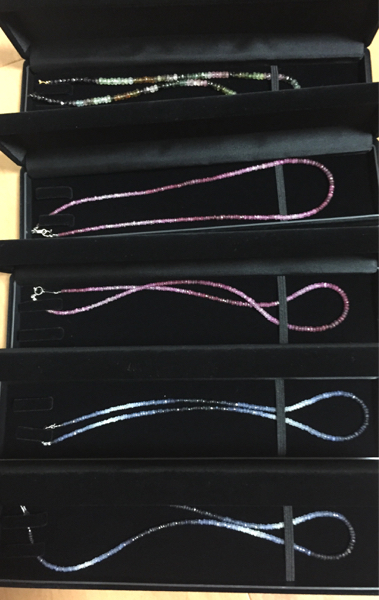 k18 トルマリン ルビー ピンクサファイア サファイア ネックレス