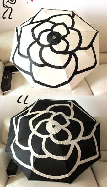 シャネル ノベルティ 日傘兼用 折り畳み傘 カメリア 新品