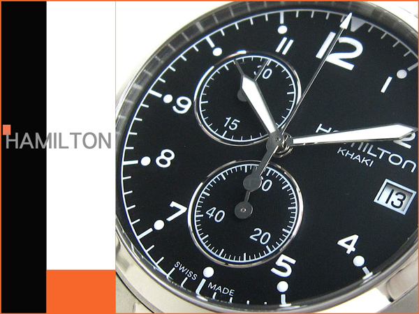 1円 ハミルトン H76512 カーキ クロノグラフ 黒文字盤 メンズ