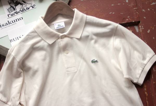 LACOSTE ポロシャツ4 ホワイトL1212 日本製 鹿の子 ラコステ