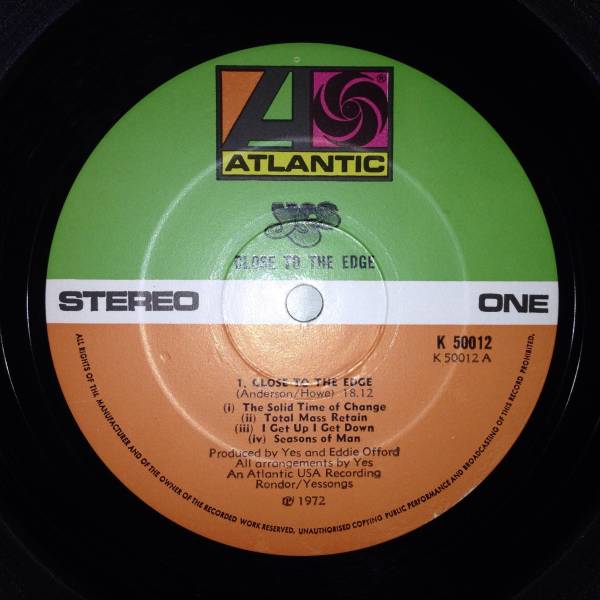 Yes / Close to the Edge UK ORIGINAL MAT A3/B2 美品！ ,イエス「危機
