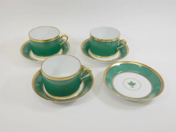 リチャードジノリ インペログリーン カップ＆ソーサー3客組/216