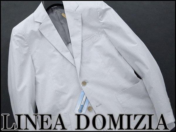 新品 レナウンLINEA DOMIZIA COOLMAXチェックジャケットM灰22644
