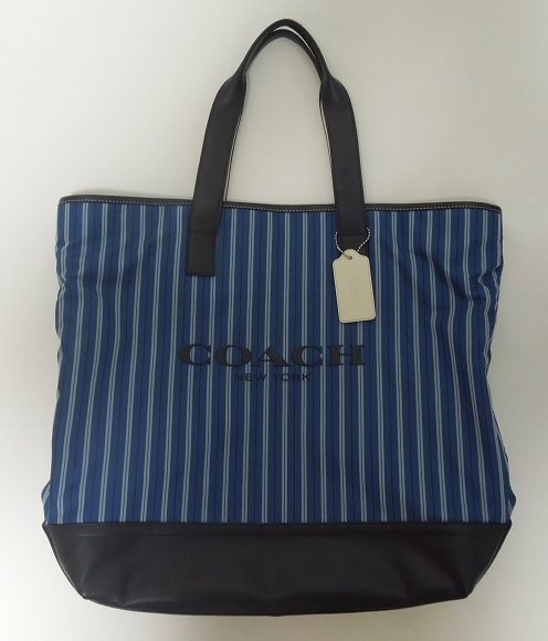 COACH コーチ トートバッグ ブルーストライプ マーサー ナイロン