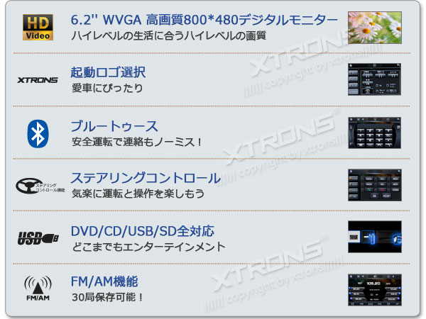 (TD609Y)★3台限定 送料無料 6.2” 2DIN DVDプレーヤー タッチ