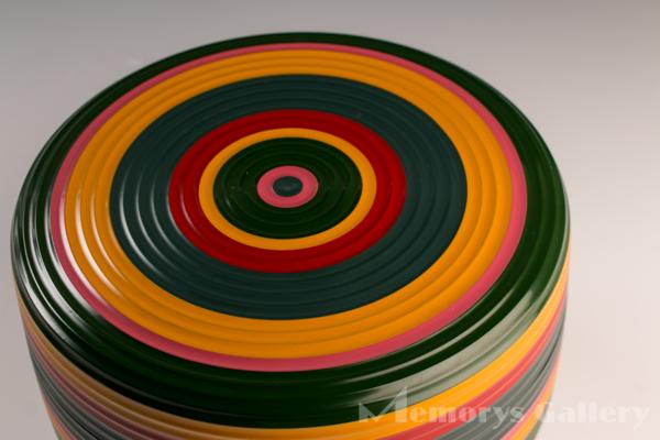 【雅表千家】六代川端近左 独楽塗ロクロ目食籠 而妙斎 共箱 共布