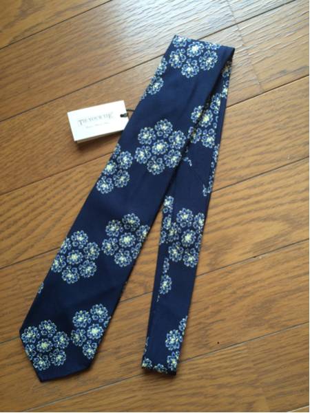 TIE YOUR TIE セッテピエゲ タイユアタイ ネイビー 柄 ネクタイ