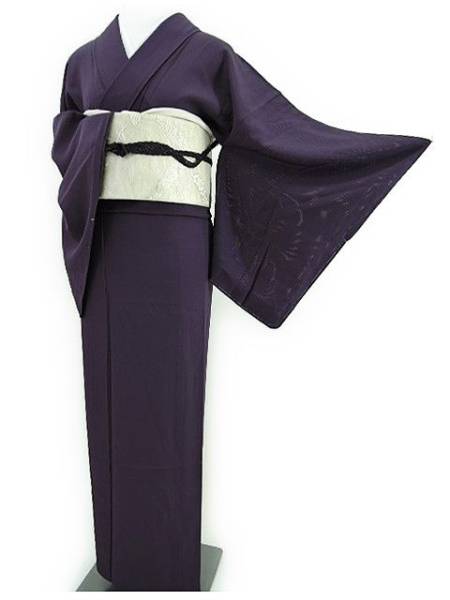ゆめsaku 夏着物 正絹 変則絽 染め一つ紋 手縫い 色無地 P 美品 「ゆめ